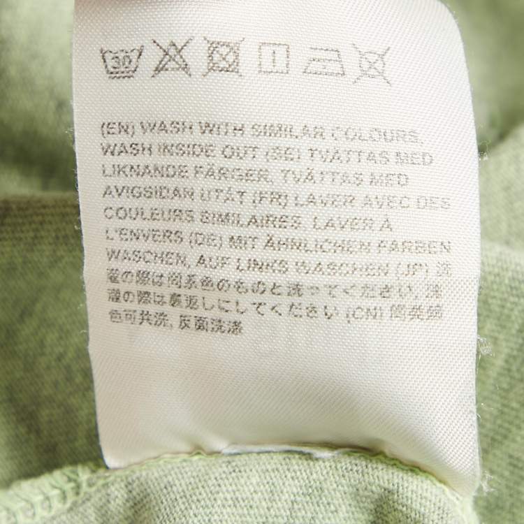 Pre Owned Acne Studios Green Care Label Applique Jersey Crewneck T-shirt XXS