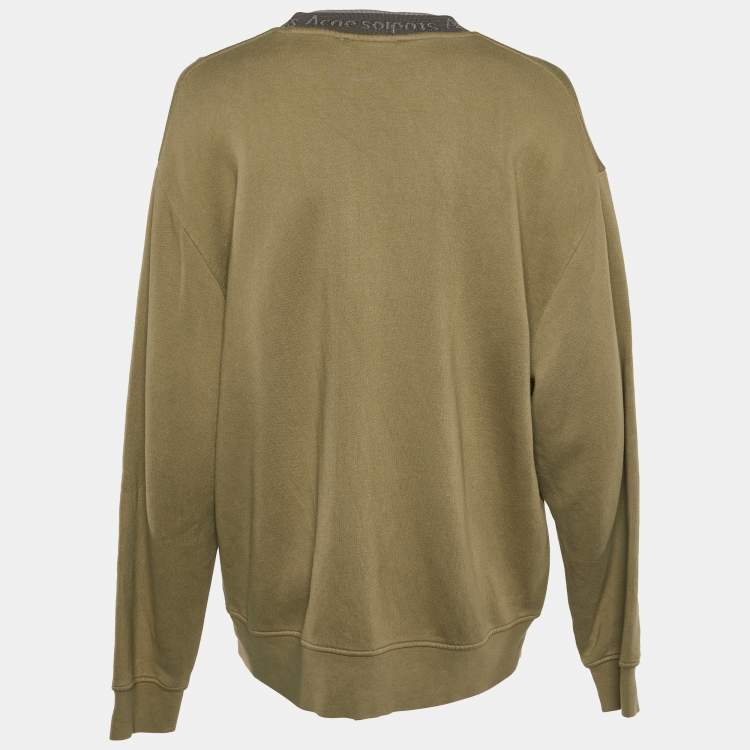 Pre Owned Acne Studios Beige Cotton Knit Sweatshirt S