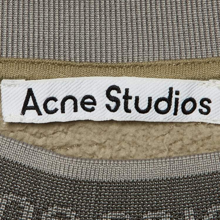Pre Owned Acne Studios Beige Cotton Knit Sweatshirt S