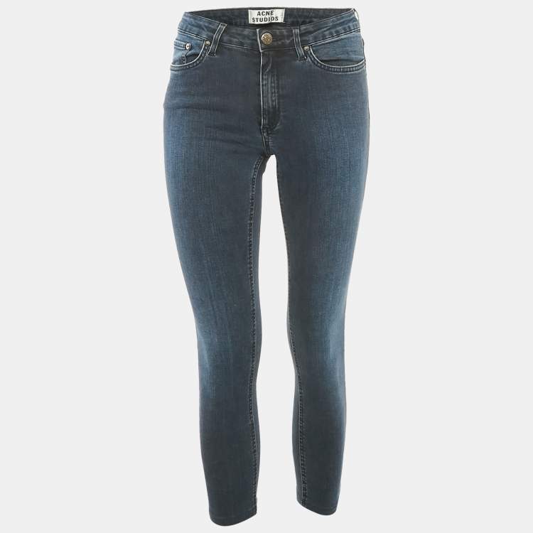 Pre Owned Acne Studios Blue Faded Denim Skin 5 Deep Jeans S Waist 26" 