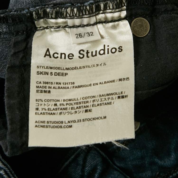 Pre Owned Acne Studios Blue Faded Denim Skin 5 Deep Jeans S Waist 26" 