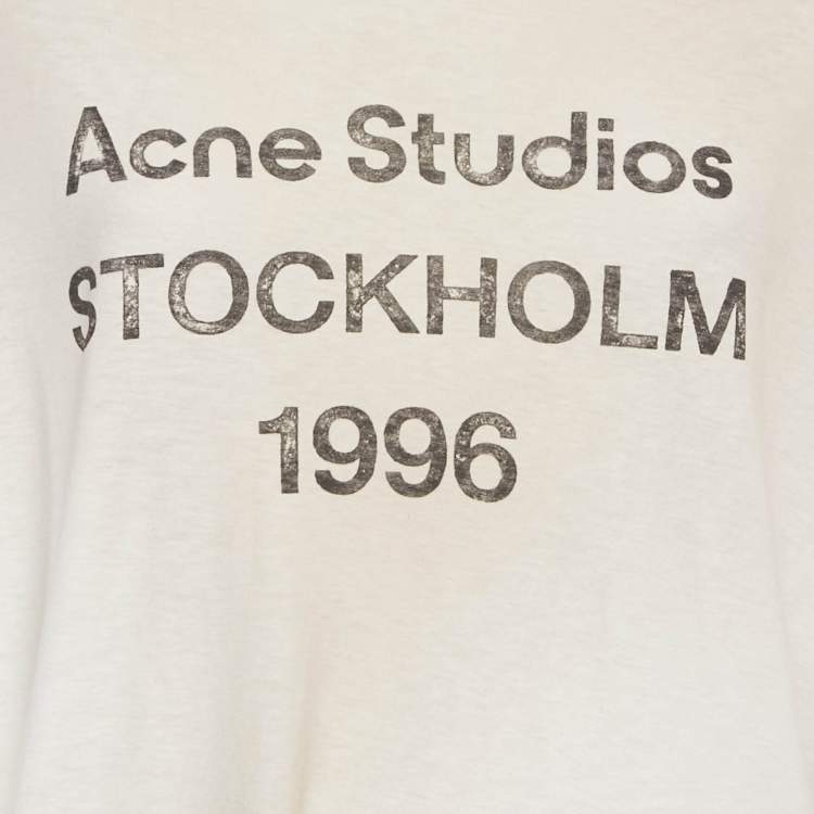 Pre Owned Acne Studios Cream Cotton & Hemp Long Sleeve T-Shirt L