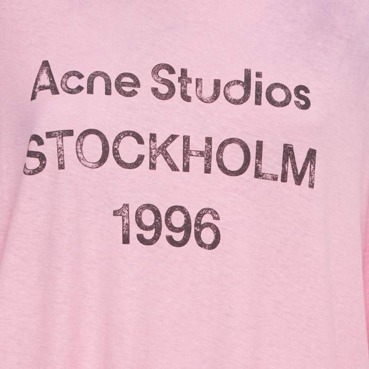 Pre Owned Acne Studios Pink Cotton & Hemp Long Sleeve T-Shirt L