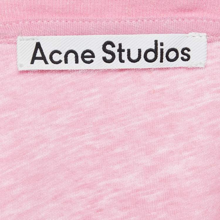 Pre Owned Acne Studios Pink Cotton & Hemp Long Sleeve T-Shirt L