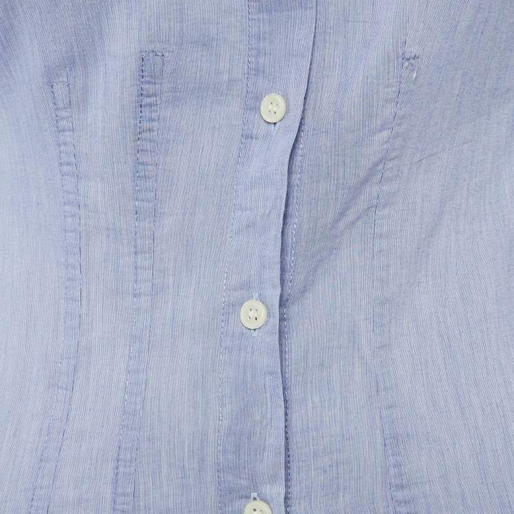 Pre Owned Acne Studios Blue Cotton Button Front Long Shirt Dress XS