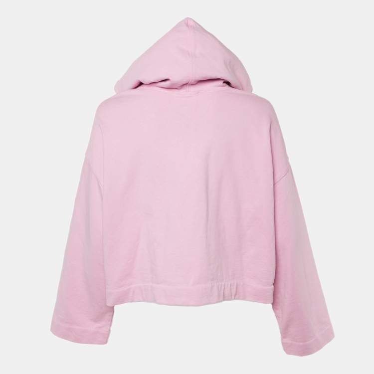 Pre Owned Acne Studios Pink Cotton Knit Long Sleeve Hoodie XXS
