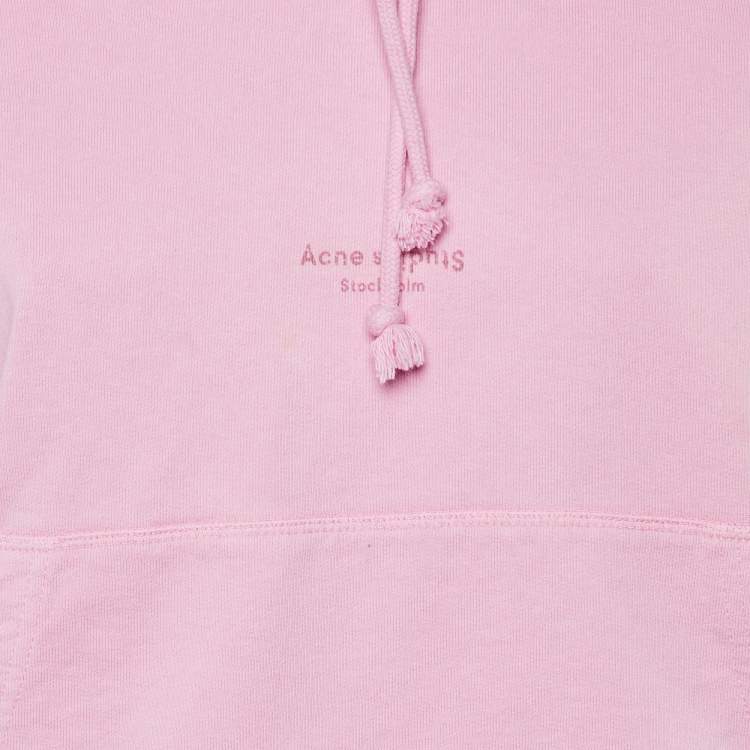 Pre Owned Acne Studios Pink Cotton Knit Long Sleeve Hoodie XXS