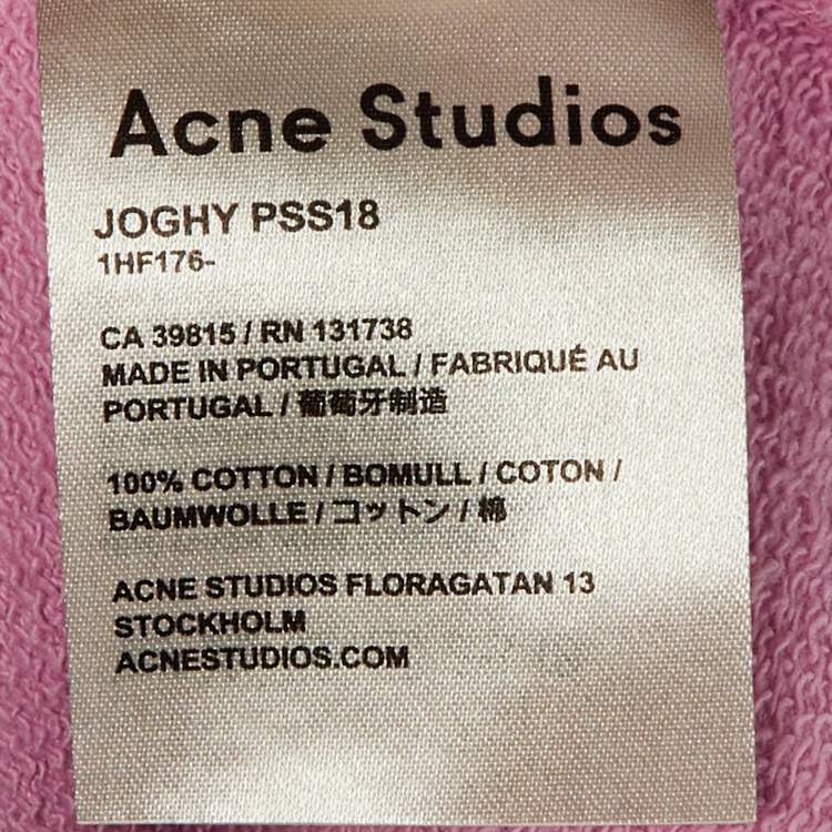 Pre Owned Acne Studios Pink Cotton Knit Long Sleeve Hoodie XXS