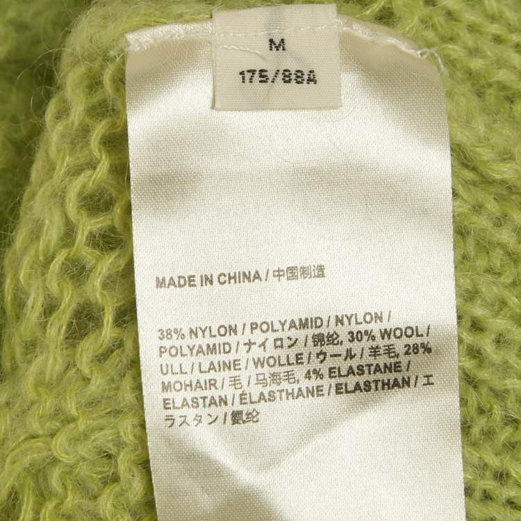 Pre Owned سترة محبوكة مضلعة أكني ستوديوز أخضر ليموني غير مهذبة مقاس متوسط