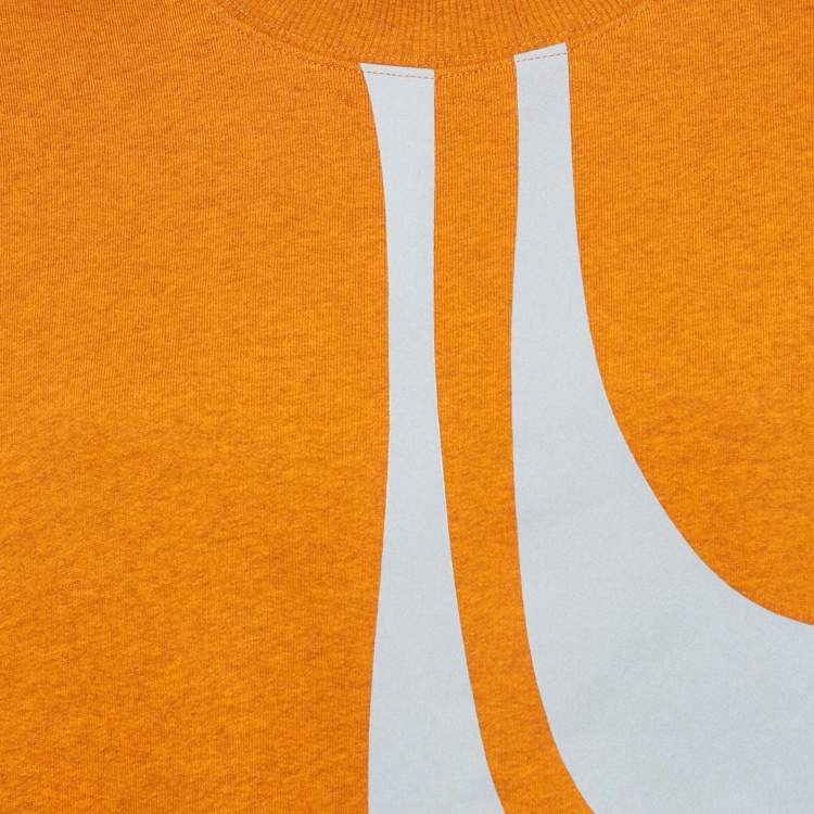 Pre Owned Acne Studios Orange Bird Applique Cotton Knit Sweatshirt M