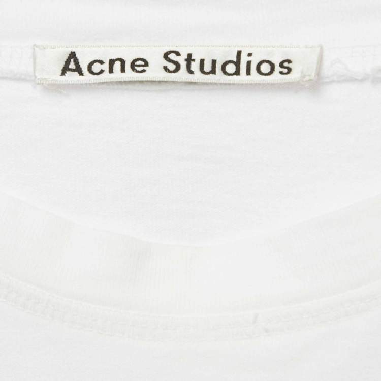Pre Owned Acne Studios White Cotton Cylea Emboss T-Shirt XXS