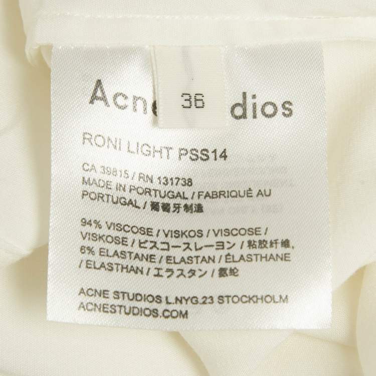 Pre Owned Acne Studios White Stretch Crepe Oversized Shirt S