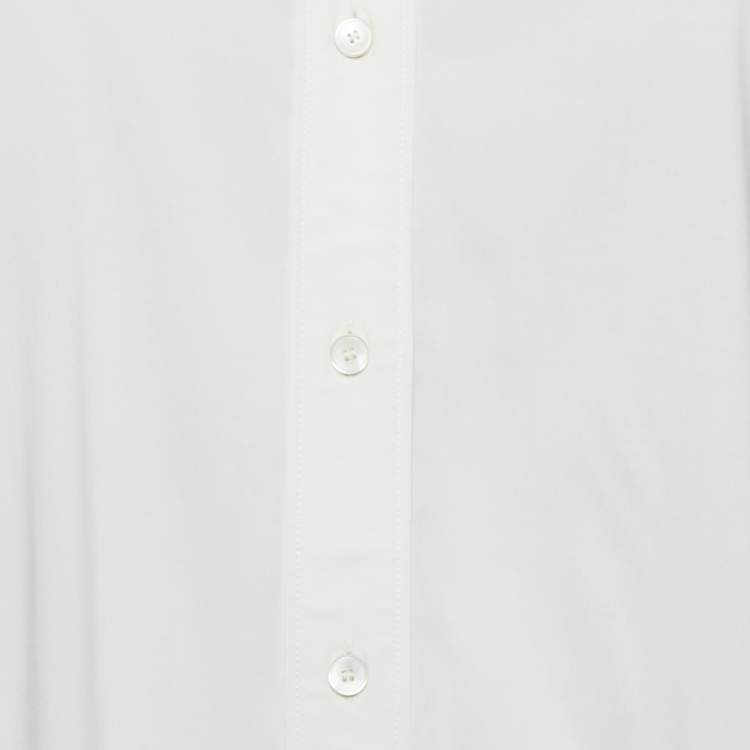 Pre Owned Acne Studios White Stretch Crepe Oversized Shirt S