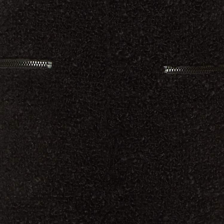 Pre Owned Acne Studios Black Wool Boucle Fitted Midi Skirt M