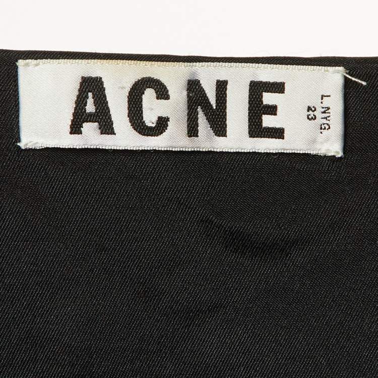 Pre Owned Acne Studios Black Wool Boucle Fitted Midi Skirt M