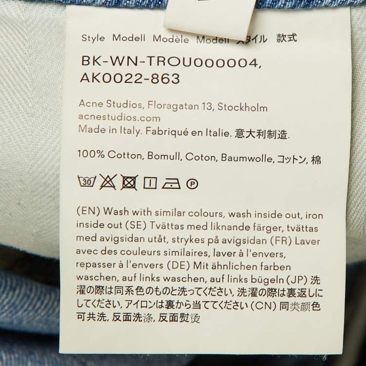 مملوكة مسبقًا Acne Studios Bla Konst Blue Denim Baggy Fit Jeans XXS/Waist 27"