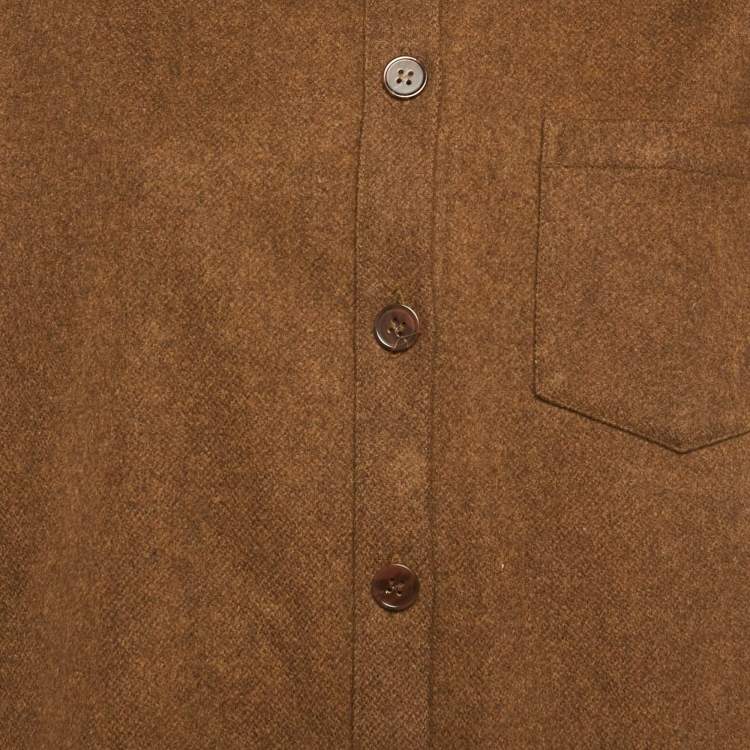 مملوكة مسبقًا Acne Studios Brown Wool Long Sleeve Shirt M