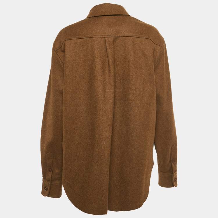 مملوكة مسبقًا Acne Studios Brown Wool Long Sleeve Shirt M