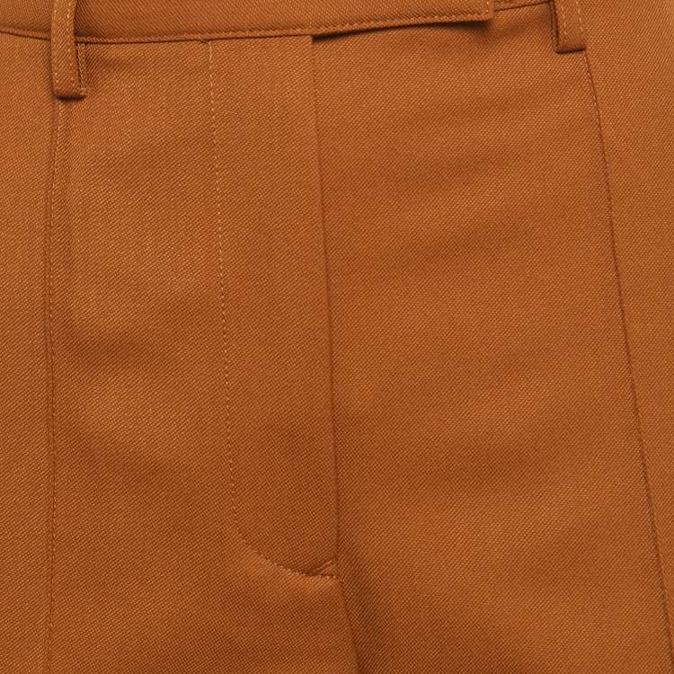 Pre Owned Acne Studios Brown Wool-Blend Flared Trousers S