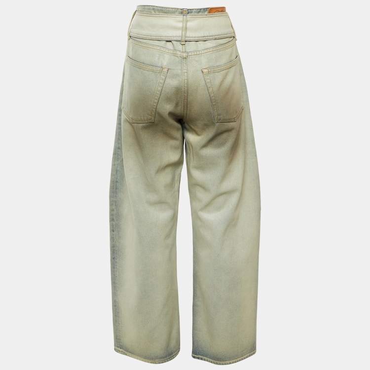 Pre Owned Acne Studios Blue Coated Belted Denim Jeans M Waist 31"