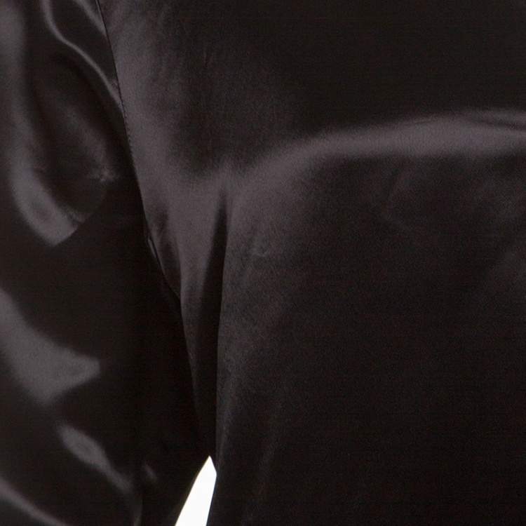 Pre Owned Acne Studios Black Satin Belted Cathay Blouse S