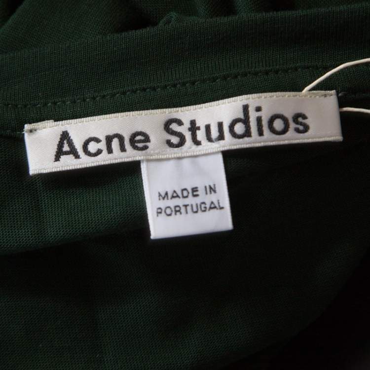 Pre Owned Acne Studios Forest Green Tencel Jersey Sleeveless Bree Maxi Dress S