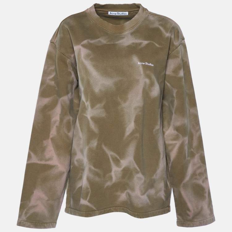 Pre Owned Acne Studios Brown & Pink Knit Tie Dye Oversized Pullover XS
