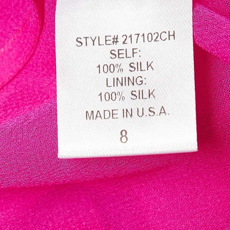 Pre Owned Adam Lippes Pink Sheer Silk Crepe Shirt Top M