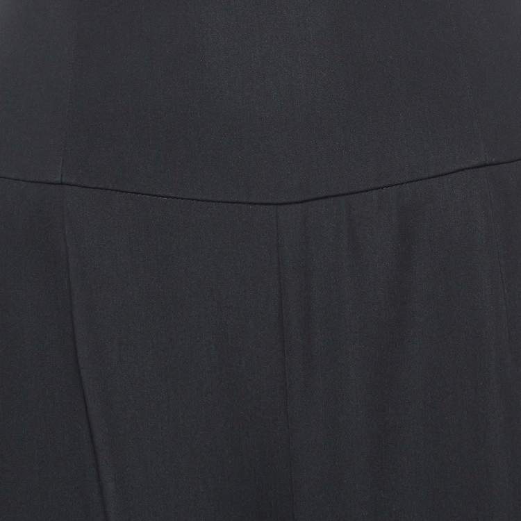 Pre Owned Adeam Black Crepe Lace-Up Wide-Leg Trousers M