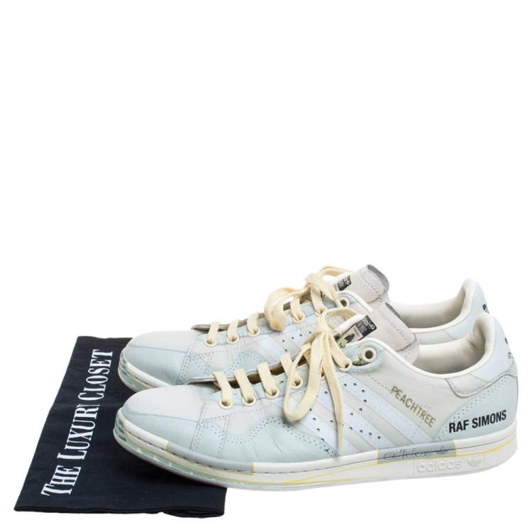 Pre Owned Adidas By Raf Simons Multicolor Leather Low Top Sneakers Size 41.5