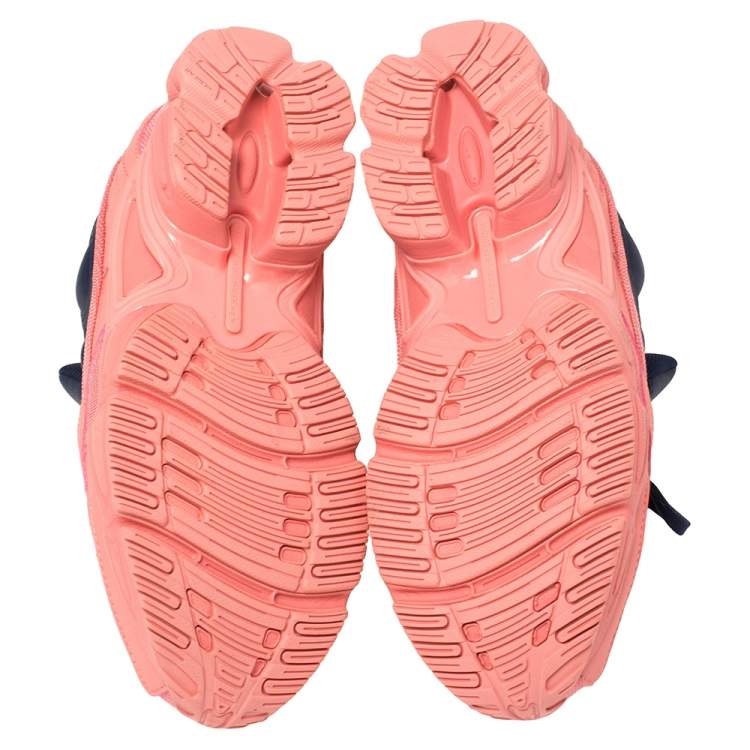 Pre Owned Adidas By Raf Simons Blue/Pink Leather And Mesh Ozweego Sneakers Size 40