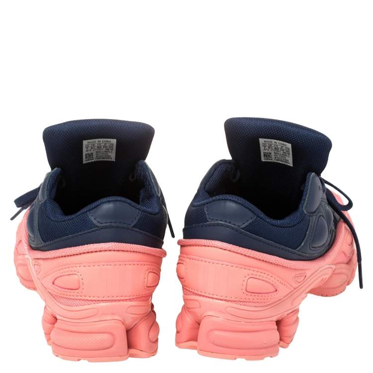 Pre Owned Adidas By Raf Simons Blue/Pink Leather And Mesh Ozweego Sneakers Size 40