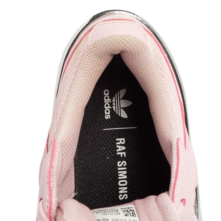Pre Owned Adidas By Raf Simons Pink/Silver Leather And Mesh Ozweego Sneakers Size 36 2/3