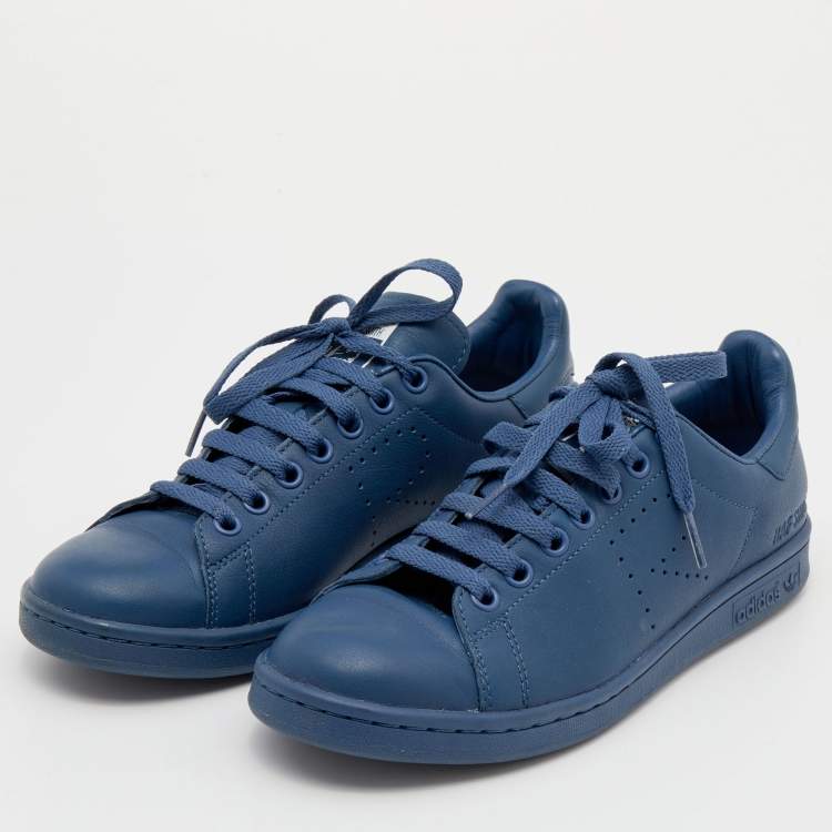 Bruin Rot roterend Adidas by Raf Simons Blue Leather Stan Smith Low Top Sneakers Size 39 1/3  Adidas By Raf Simons | TLC