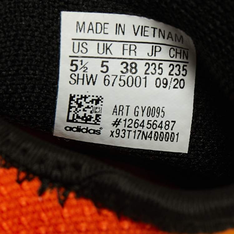 Pre Owned Pharrell Williams x adidas Orange Knit Fabric NMD Hu Sneakers Size 38