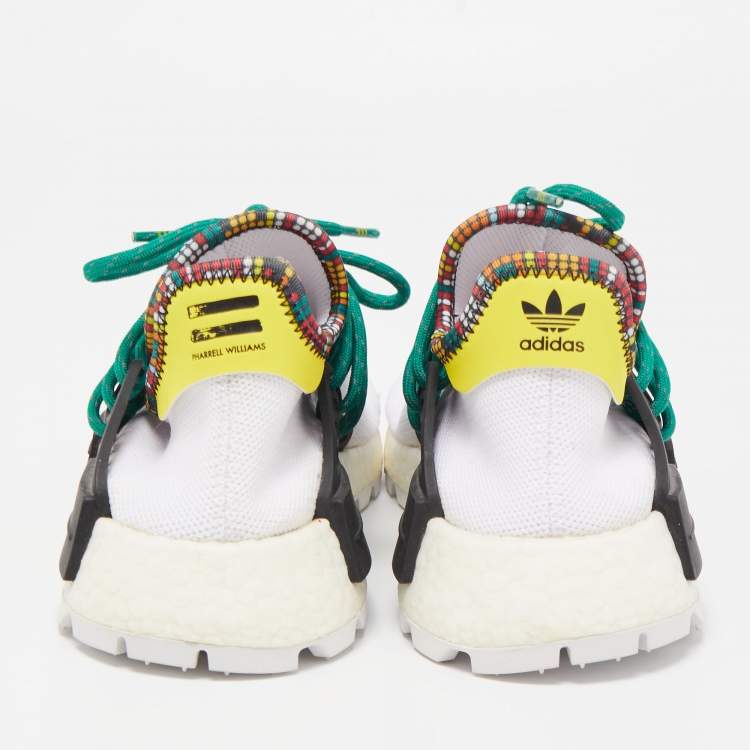 مملوكة مسبقًا Pharrell Williams x Adidas White Fabric Human Body NMD Sneakers Size 37 1/3