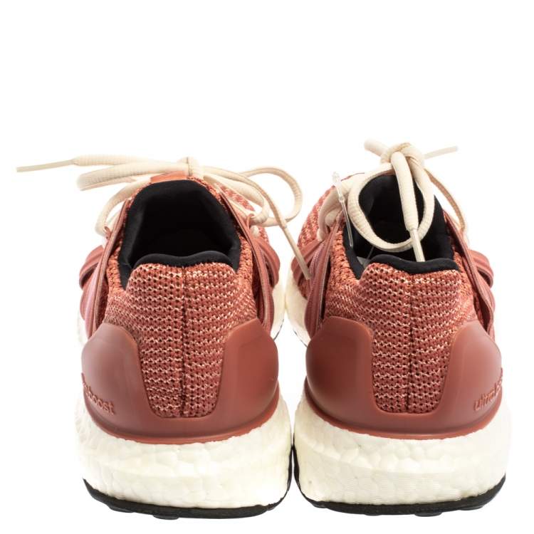 Pre Owned adidas By Stella McCartney Pink Mesh And Knit Fabric Ultra Boost Lace Up Sneakers Size 38 2/3