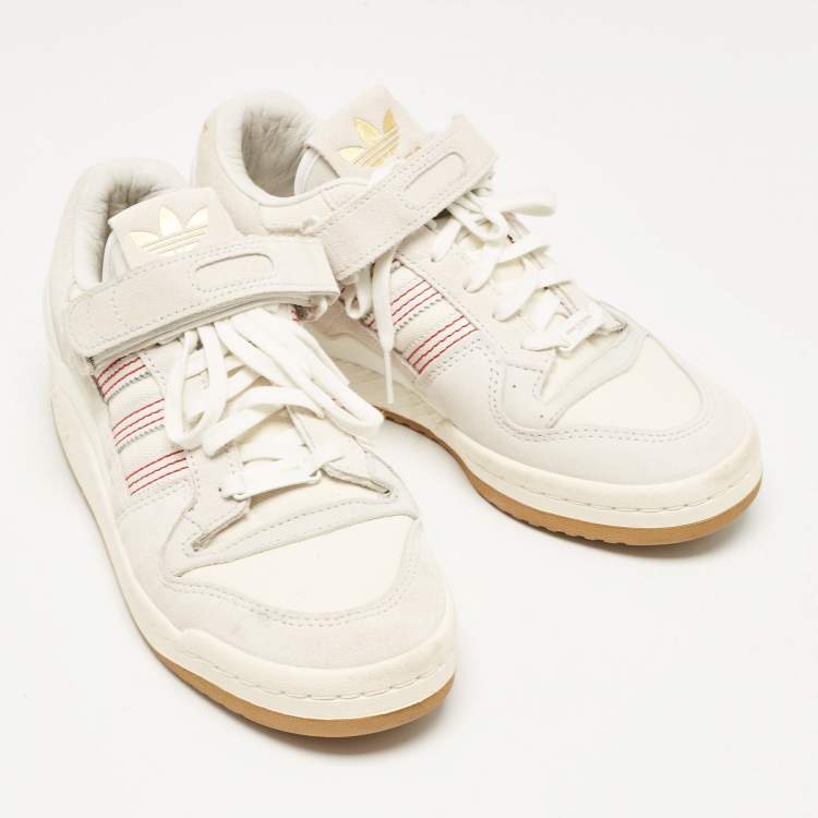 Pre Owned Adidas x Arwa Al Banawi Multicolor Canvas and Suede Forum 84 Low Sneakers Size 38 2/3