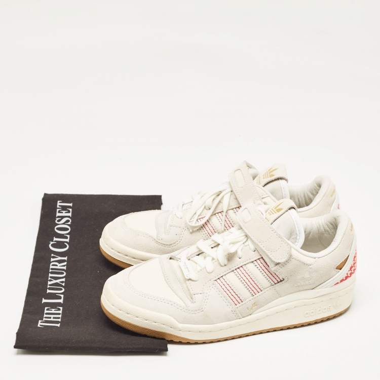 Pre Owned Adidas x Arwa Al Banawi Multicolor Canvas and Suede Forum 84 Low Sneakers Size 38 2/3