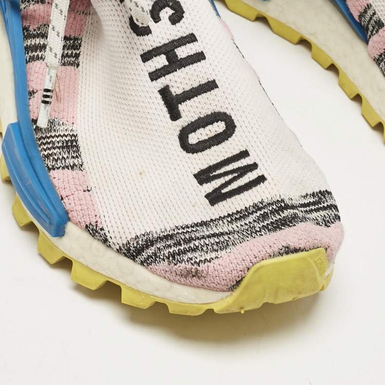 Pre Owned Pharrell Williams x Adidas Multicolor Knit Fabric NMD Hu Solar Pack Mother Sneakers Size 38