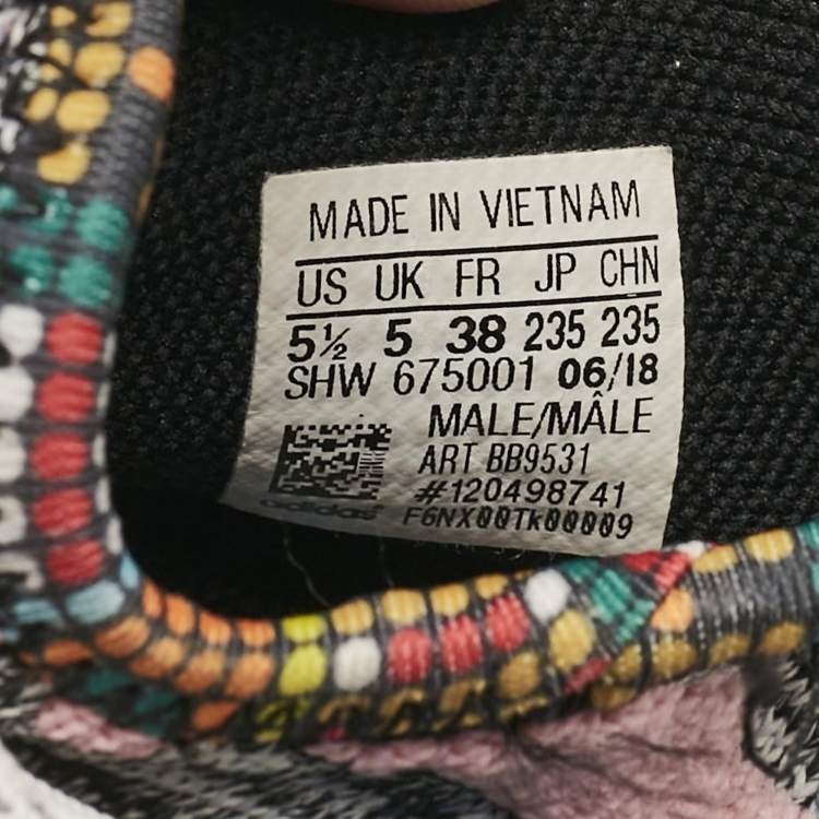 Pre Owned Pharrell Williams x Adidas Multicolor Knit Fabric NMD Hu Solar Pack Mother Sneakers Size 38