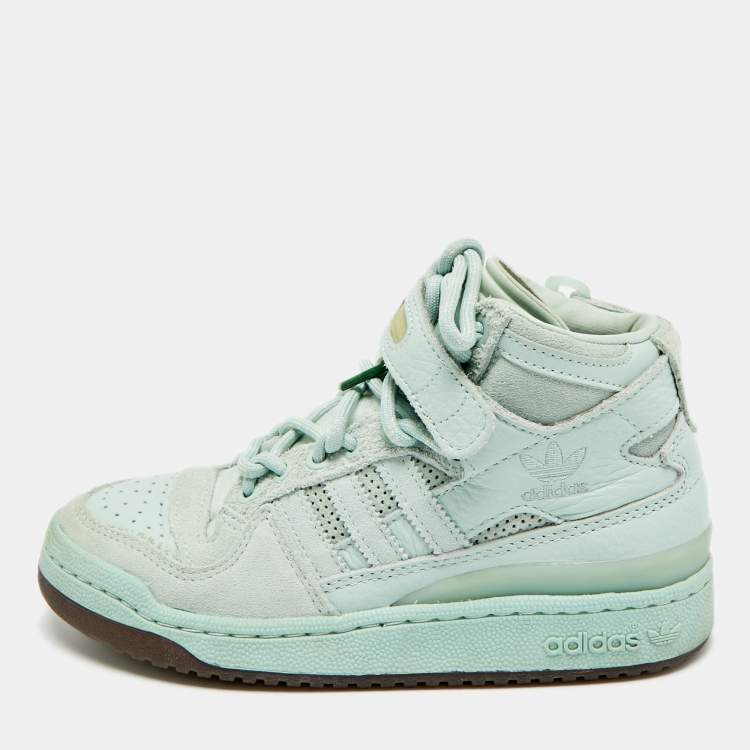Pre Owned Adidas x Ivy Park Forum Green Tint Size 36 Green Leather and Suede Mid Top Sneakers