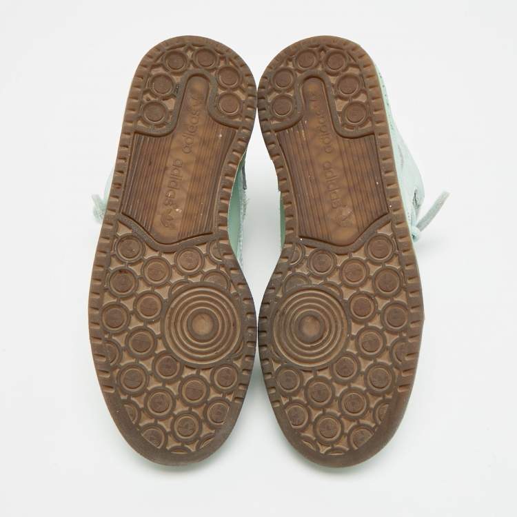 Pre Owned Adidas x Ivy Park Forum Green Tint Size 36 Green Leather and Suede Mid Top Sneakers