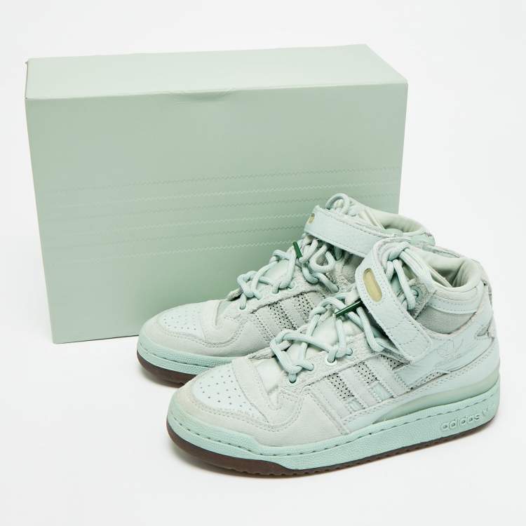 Pre Owned Adidas x Ivy Park Forum Green Tint Size 36 Green Leather and Suede Mid Top Sneakers