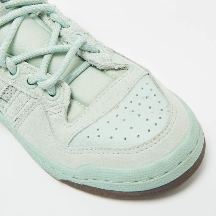 Pre Owned Adidas x Ivy Park Forum Green Tint Size 36 Green Leather and Suede Mid Top Sneakers