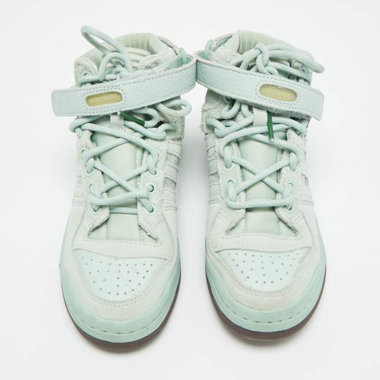 Pre Owned Adidas x Ivy Park Forum Green Tint Size 36 Green Leather and Suede Mid Top Sneakers