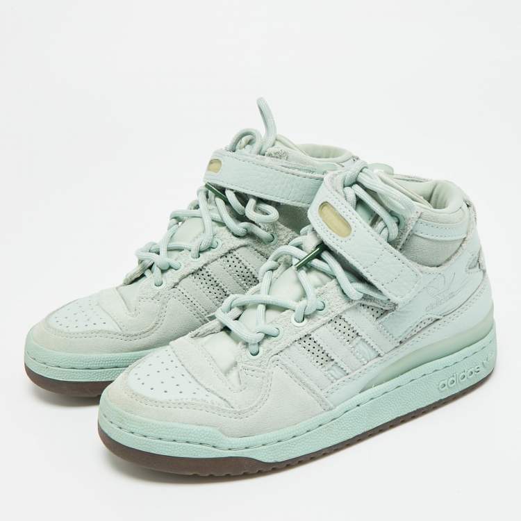 Pre Owned Adidas x Ivy Park Forum Green Tint Size 36 Green Leather and Suede Mid Top Sneakers