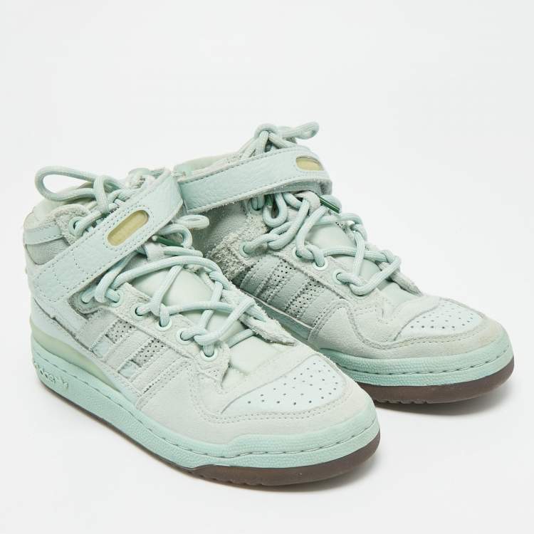 Pre Owned Adidas x Ivy Park Forum Green Tint Size 36 Green Leather and Suede Mid Top Sneakers