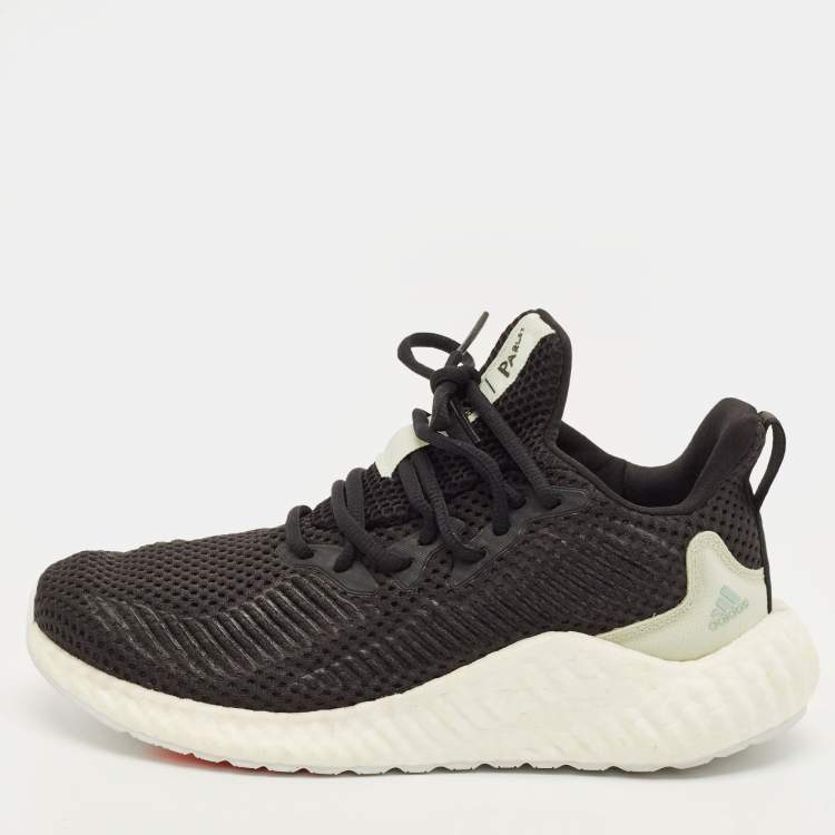 Pre Owned Adidas Parley Alphaboost Size 40 Black Mesh Lace Up Sneakers