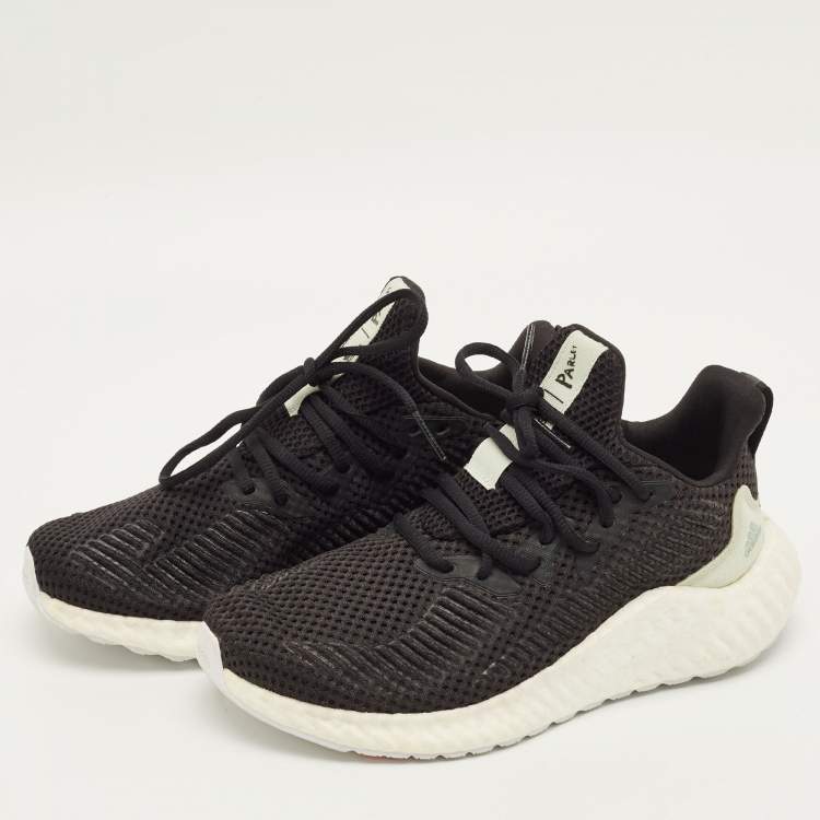 Pre Owned Adidas Parley Alphaboost Size 40 Black Mesh Lace Up Sneakers